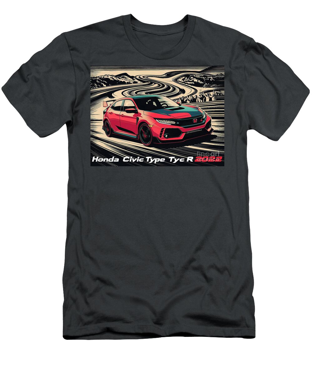 2022 Isolated Honda Civic Type R Race Track High Performance Hatchback Lowell Harann T-Shirt