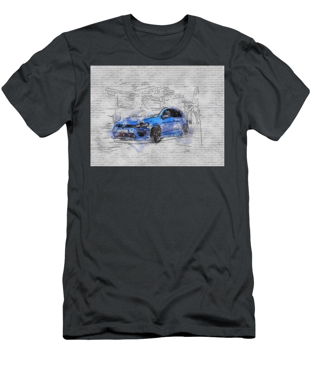 2022 Volkswagen Golf R Exterior Blue Hatchback German Cars Ashtyn Treutel T-Shirt