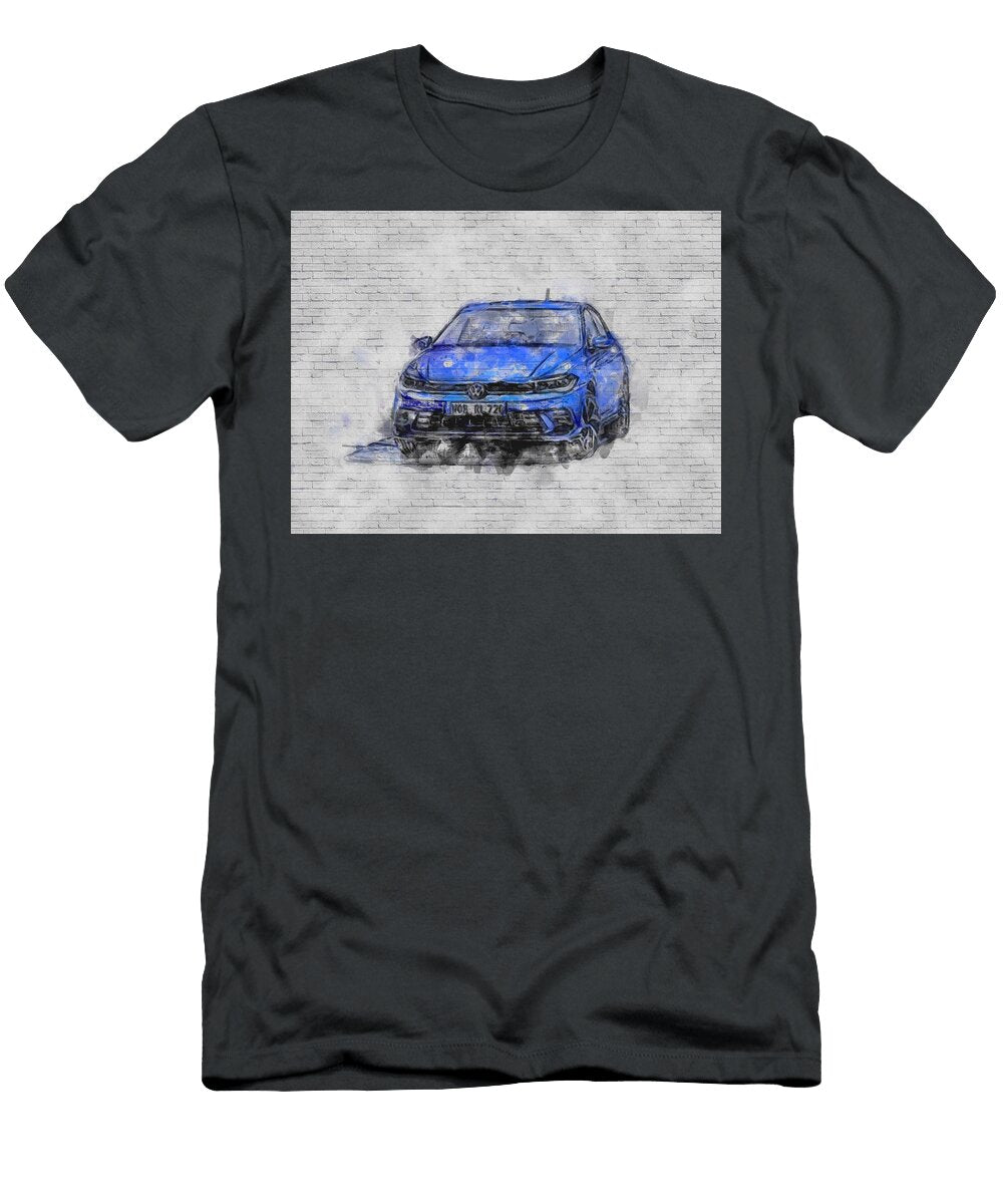 2022 Volkswagen Polo R Line Exterior Blue Hatchback New German Cars Ashtyn Treutel T-Shirt