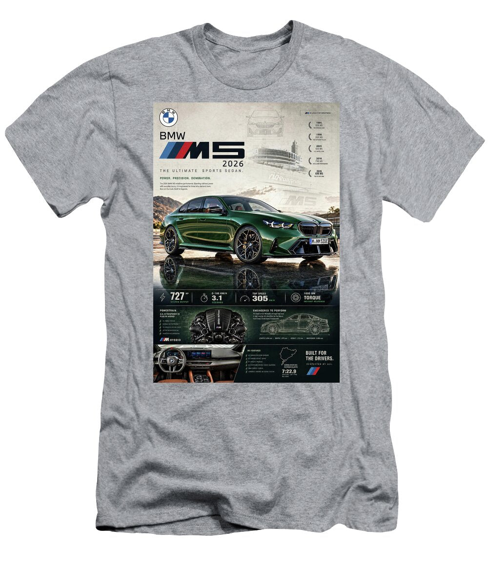 2026 BMW M5 Sports Sedan Car Poster Treasure Auto Wall Art Sampadart Gallery T-Shirt