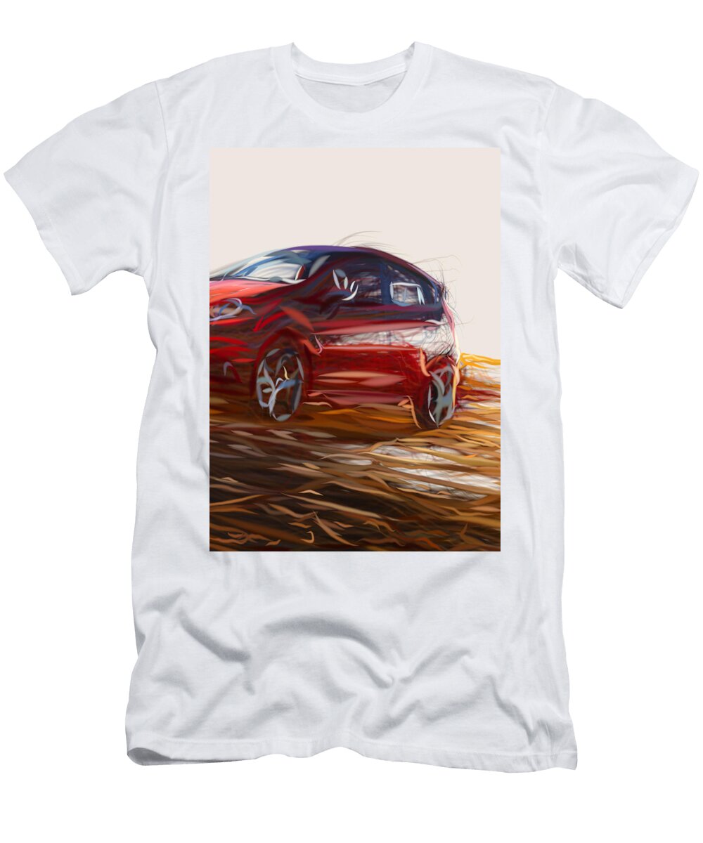 22 Ford Fiesta St Hatchback Drawing Carstoon Concept T-Shirt