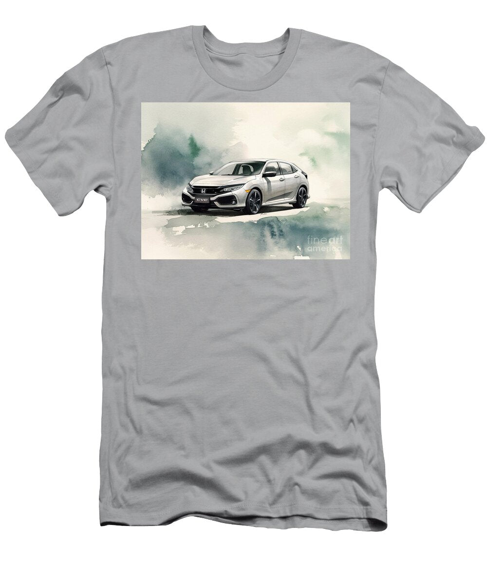 220 Turbo Honda 2020 Civic Automotive Hatchback Watercolor Donato Williamson T-Shirt