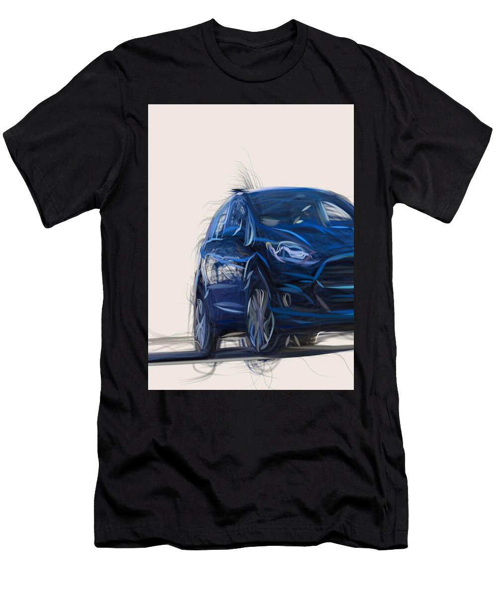 25 Ford Fiesta St Hatchback Drawing Carstoon Concept T-Shirt