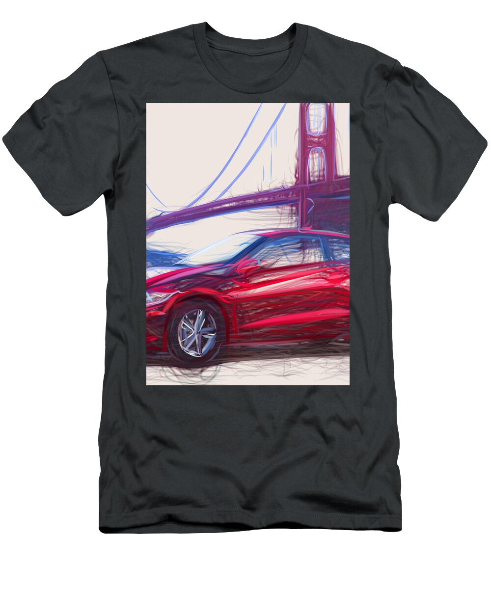 25 Honda Cr Z Hatchback Drawing Carstoon Concept T-Shirt