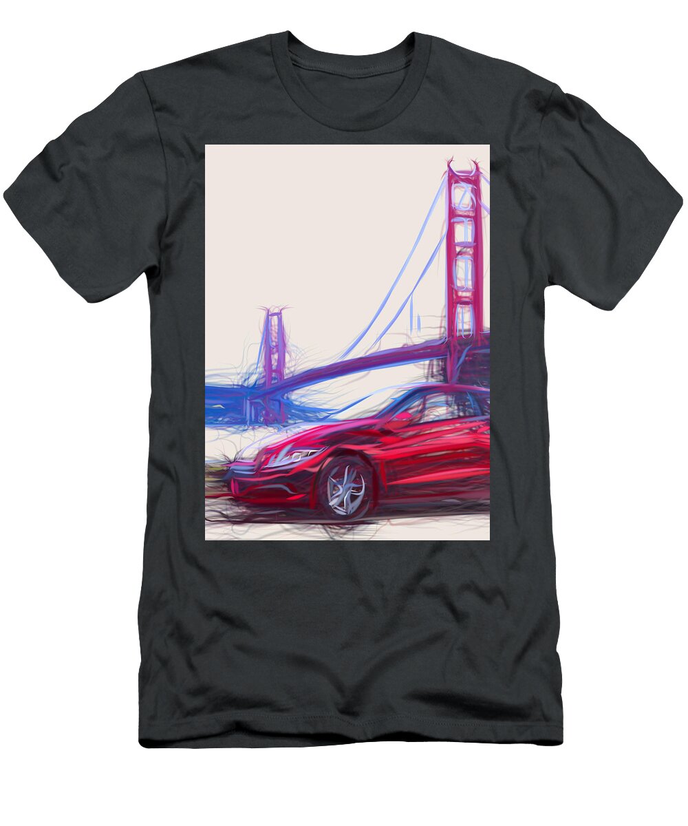 26 Honda Cr Z Hatchback Drawing Carstoon Concept T-Shirt