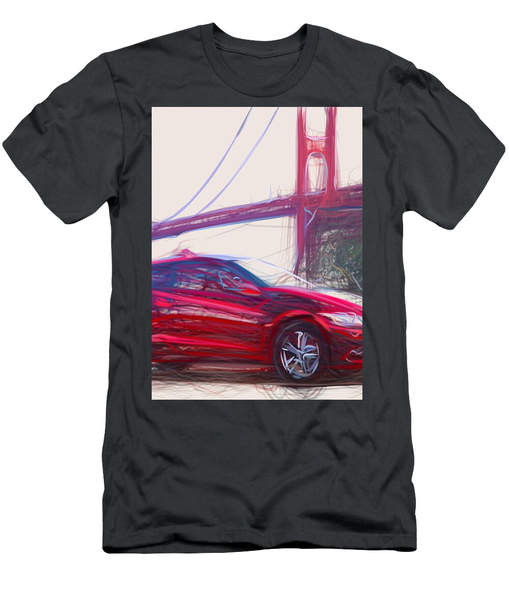 27 Honda Cr Z Hatchback Drawing Carstoon Concept T-Shirt