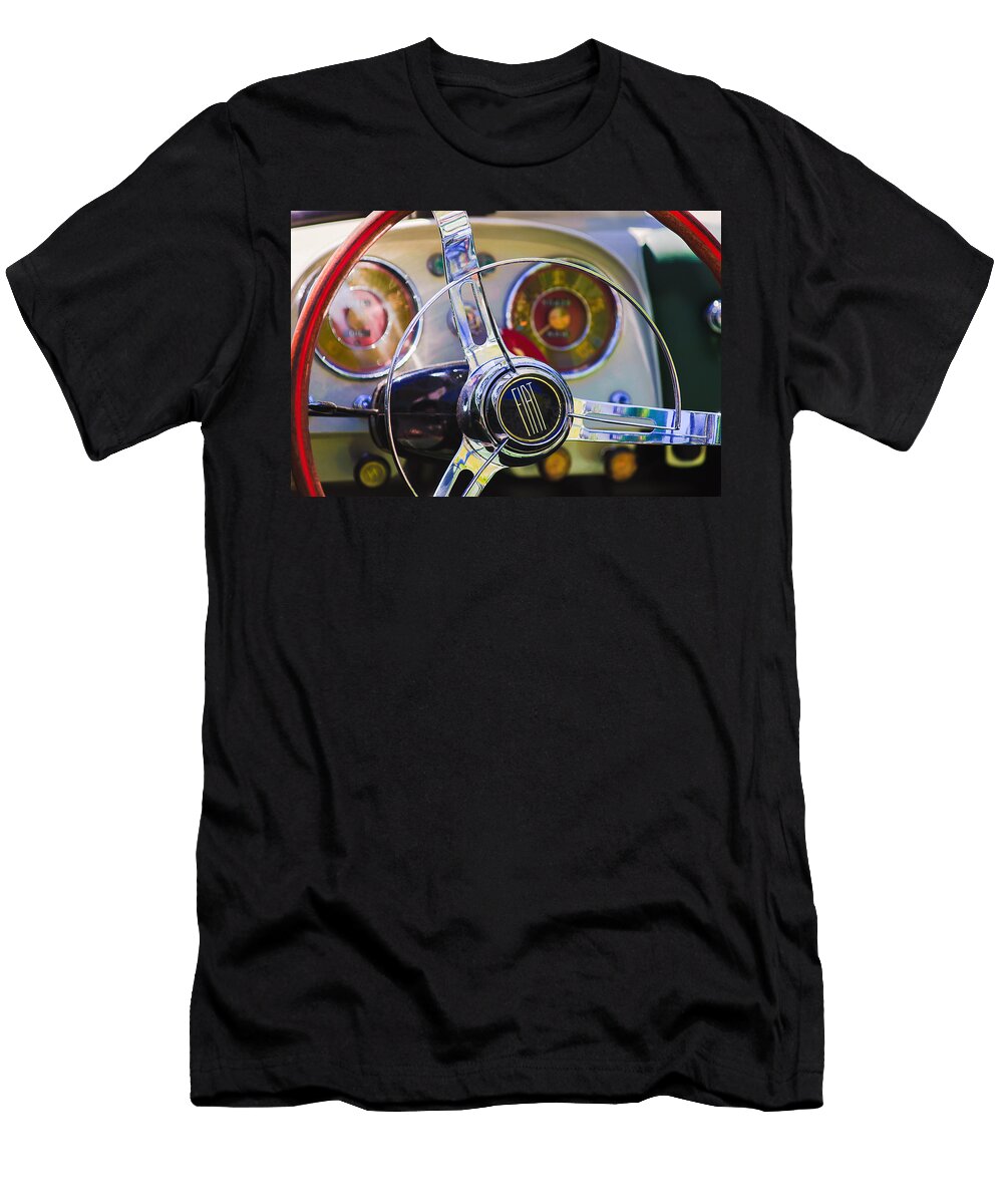 3 1958 Fiat 1200 Tv Sportsman Roadster Steering Wheel Jill Reger T-Shirt