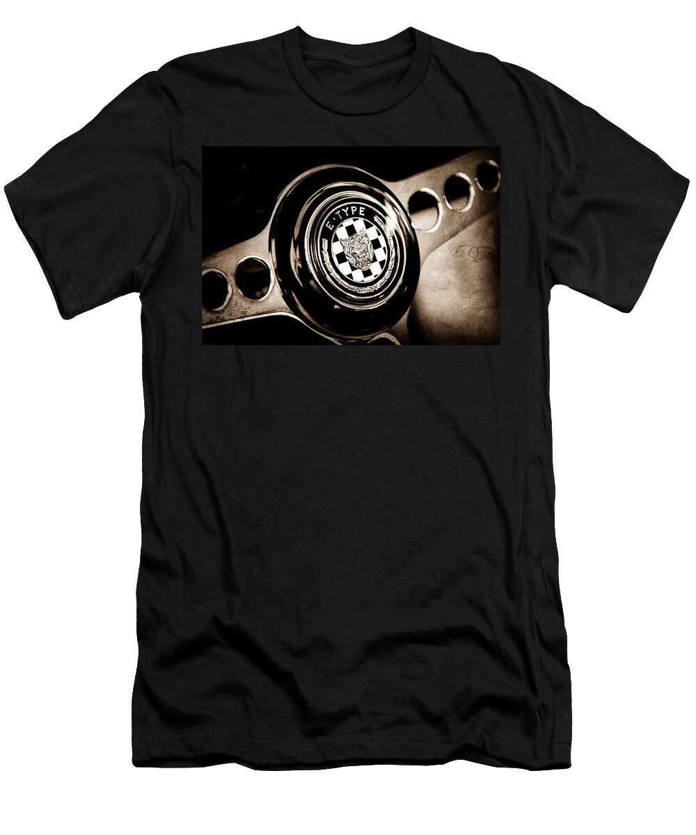 3 1967 Jaguar E Type Series I 42 Roadster Steering Wheel Emblem Jill Reger T-Shirt
