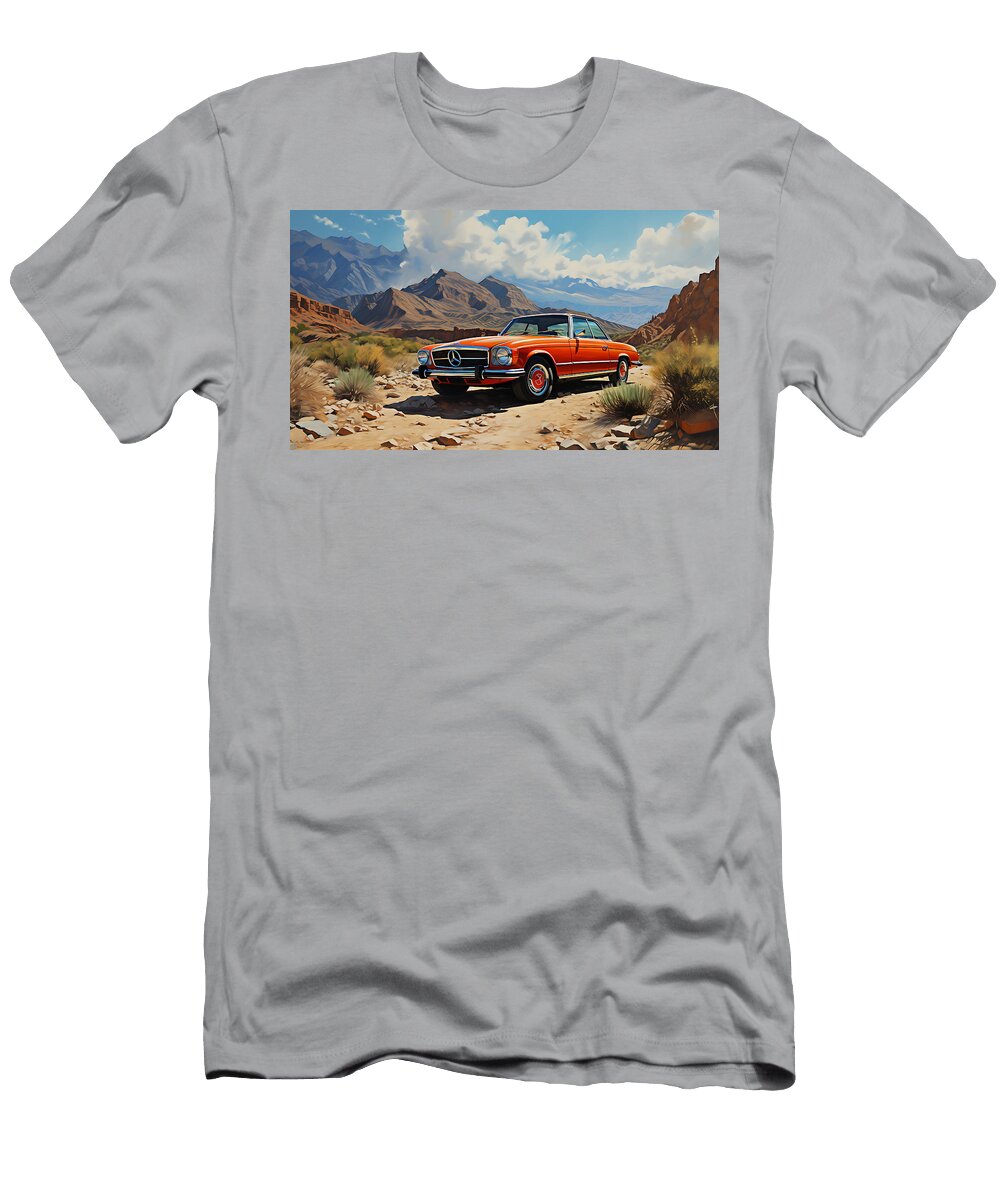 3 1974 Mercedes Benz 450sl 45l V8 Roadster Stun By Asar Studios Celestial Images T-Shirt