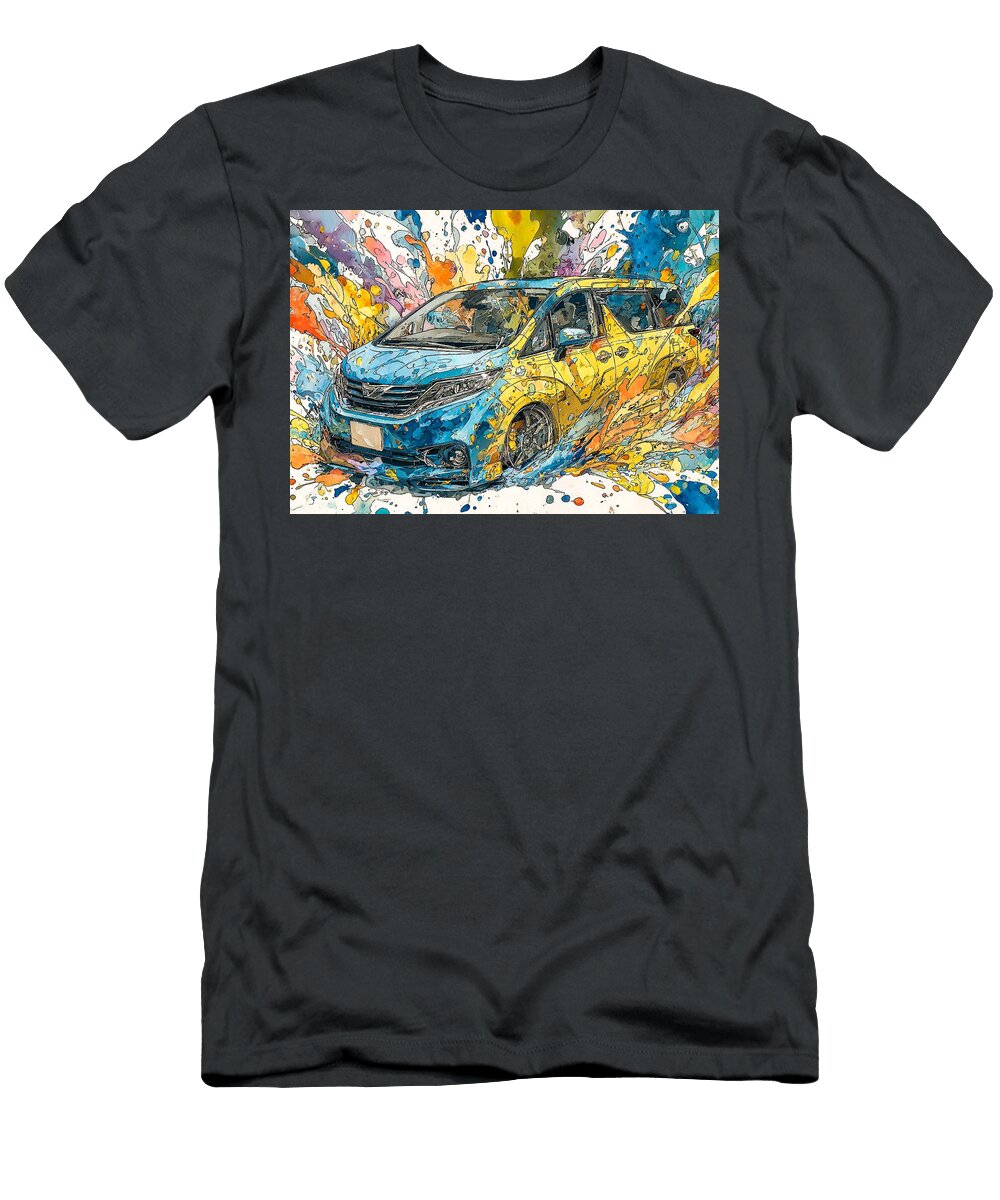 3 Abstract Vehicle Colorful Car Vibrant Abstract Car Design Flora Brown T-Shirt