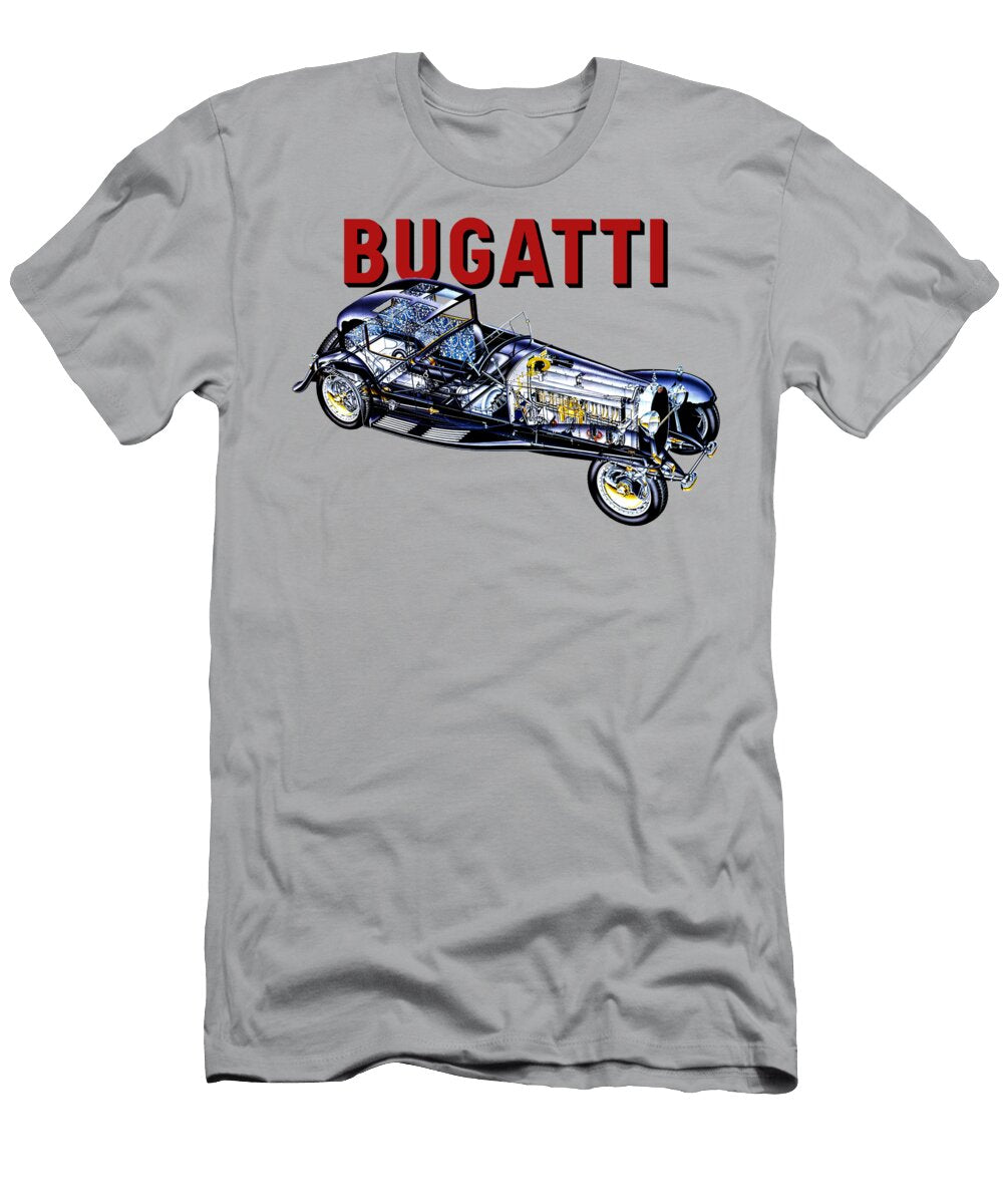3 Bugatti Type 41 Royale Coupe Napoleon Cutaway Automotive Art Vladyslav Shapovalenko T-Shirt