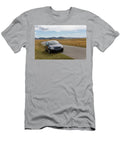 3 Car with the Traveler Stands on the Roadside in a Yellow Field in Zabljak in Montenegro Elena Saulich T-Shirt