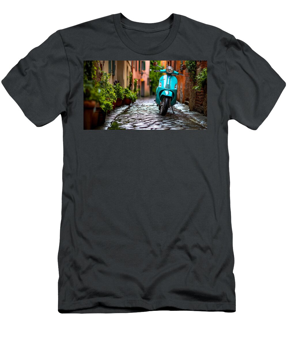 3 Classic Blue Vespa Stephen Smith Galleries T-Shirt