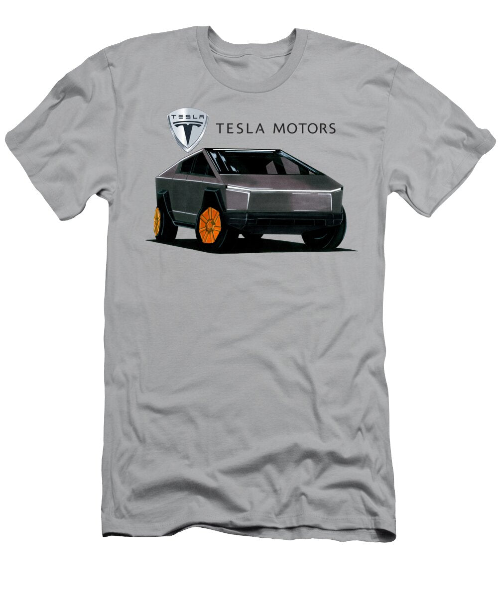 3 Electric American Pickup Truck Tesla Cybertruck Vladyslav Shapovalenko T-Shirt