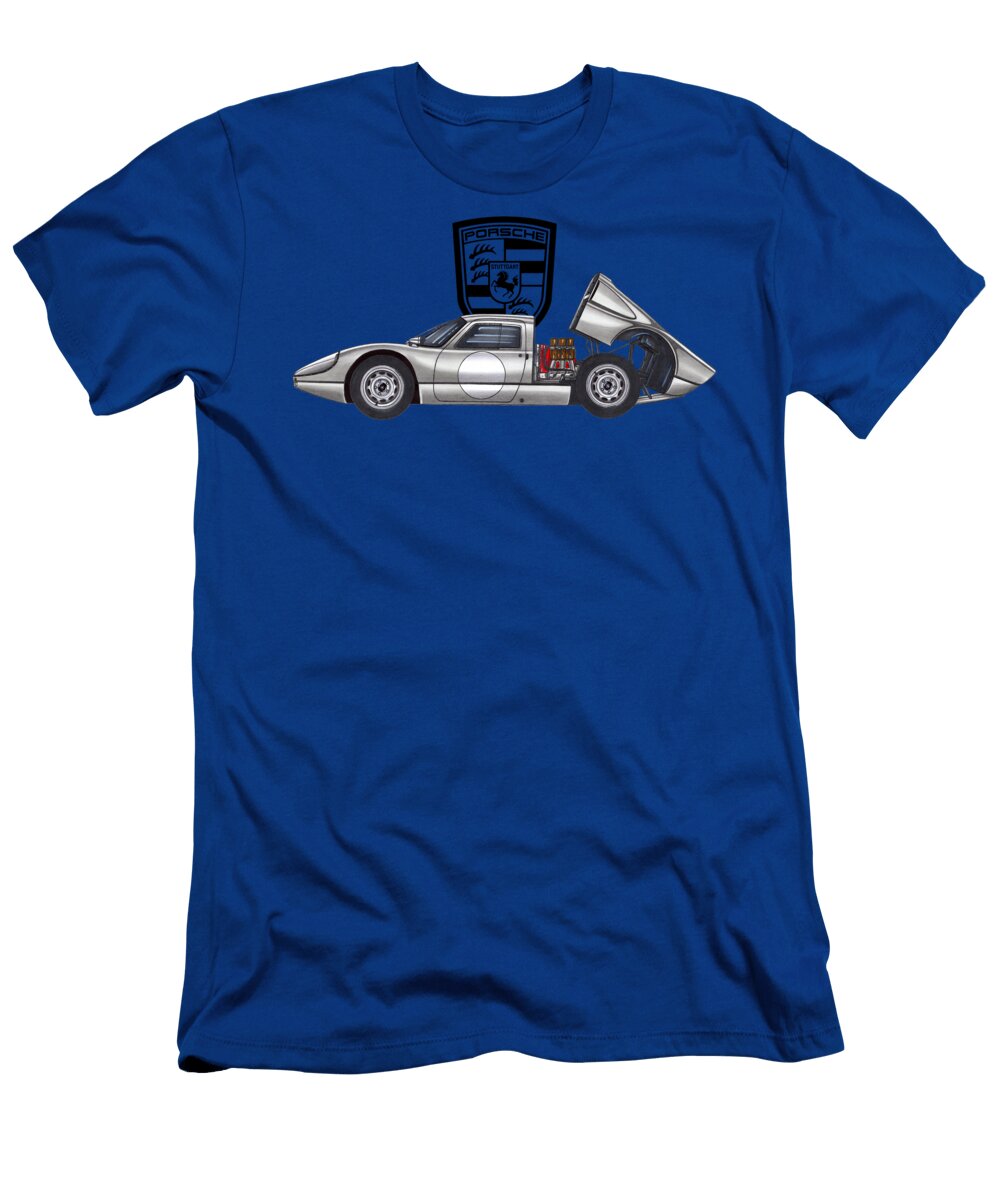 3 Exclusive Legendary Retro Racing Car Silver Porsche 904 6 Gts Coupe 24 Hours of Le Mans Vladyslav Shapovalenko T-Shirt