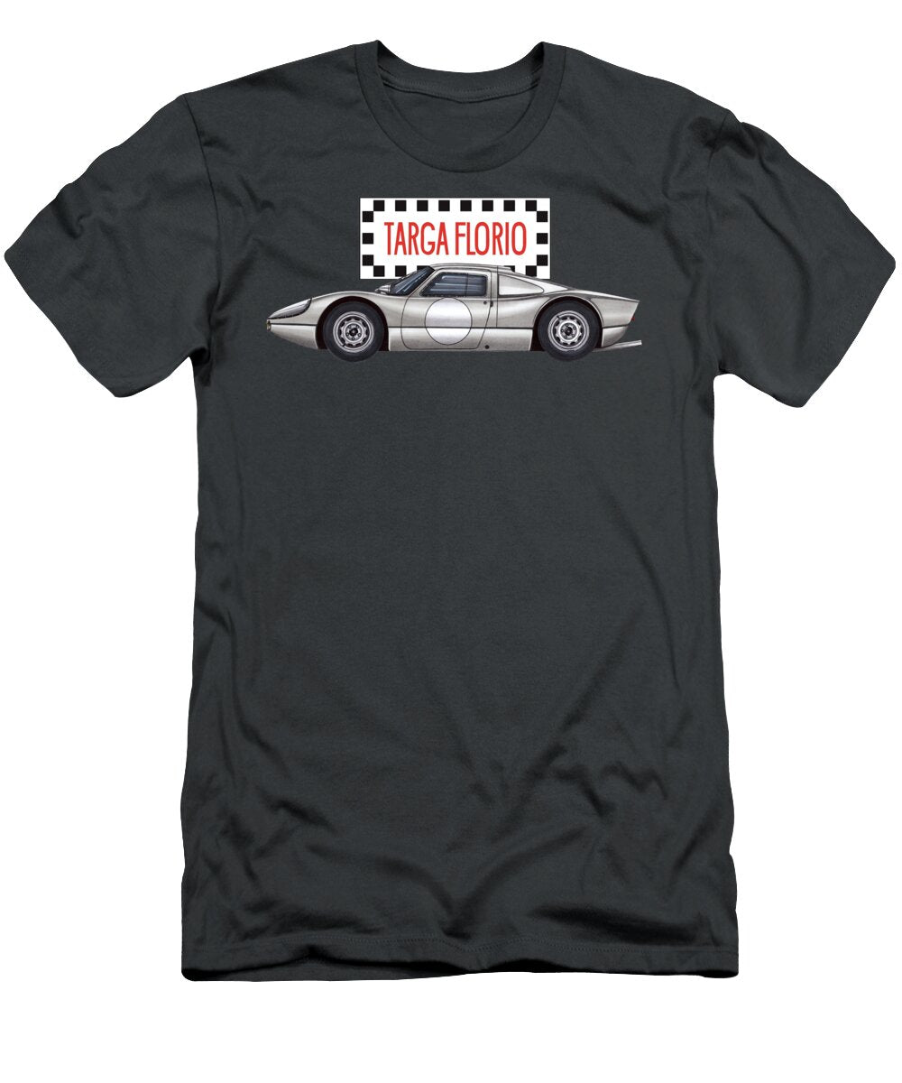 3 Exclusive Legendary Retro Racing Car Silver Porsche 904 6 Gts Coupe Targa Florio Vladyslav Shapovalenko T-Shirt