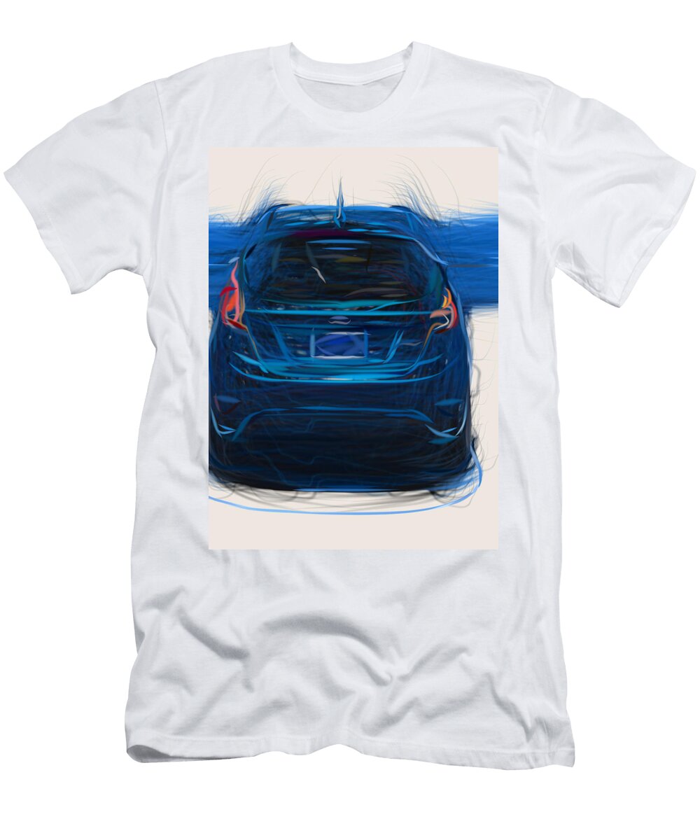 3 Ford Fiesta Hatchback Drawing Carstoon Concept T-Shirt
