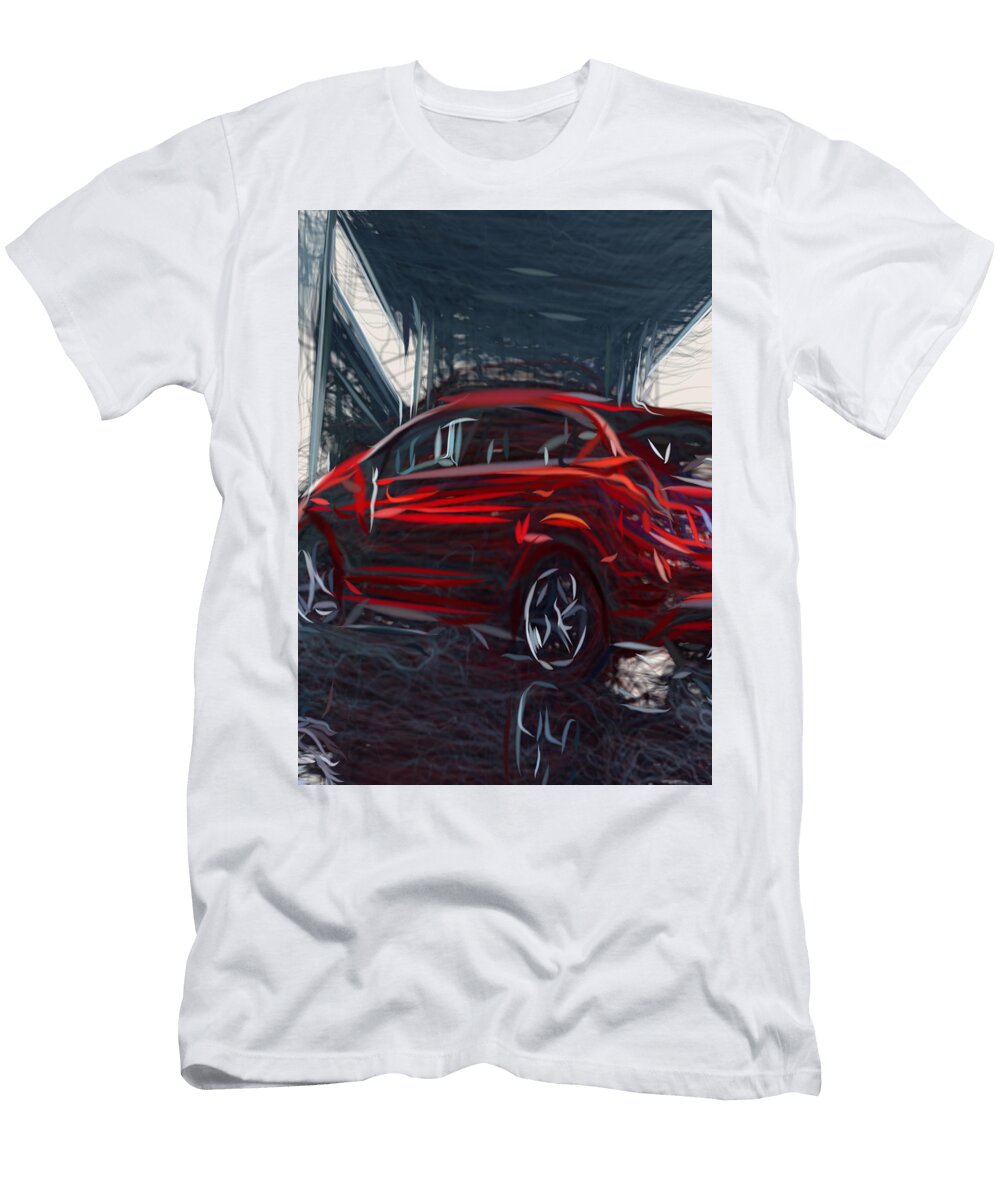 3 Ford Fiesta St Hatchback Drawing Carstoon Concept T-Shirt