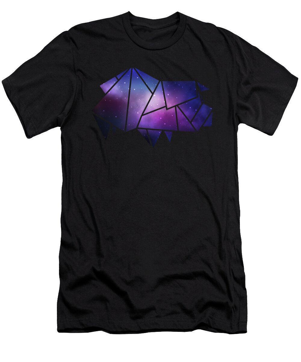 3 Geometric Pig Low Poly Galaxy Farm Animal Mister T-Shirt