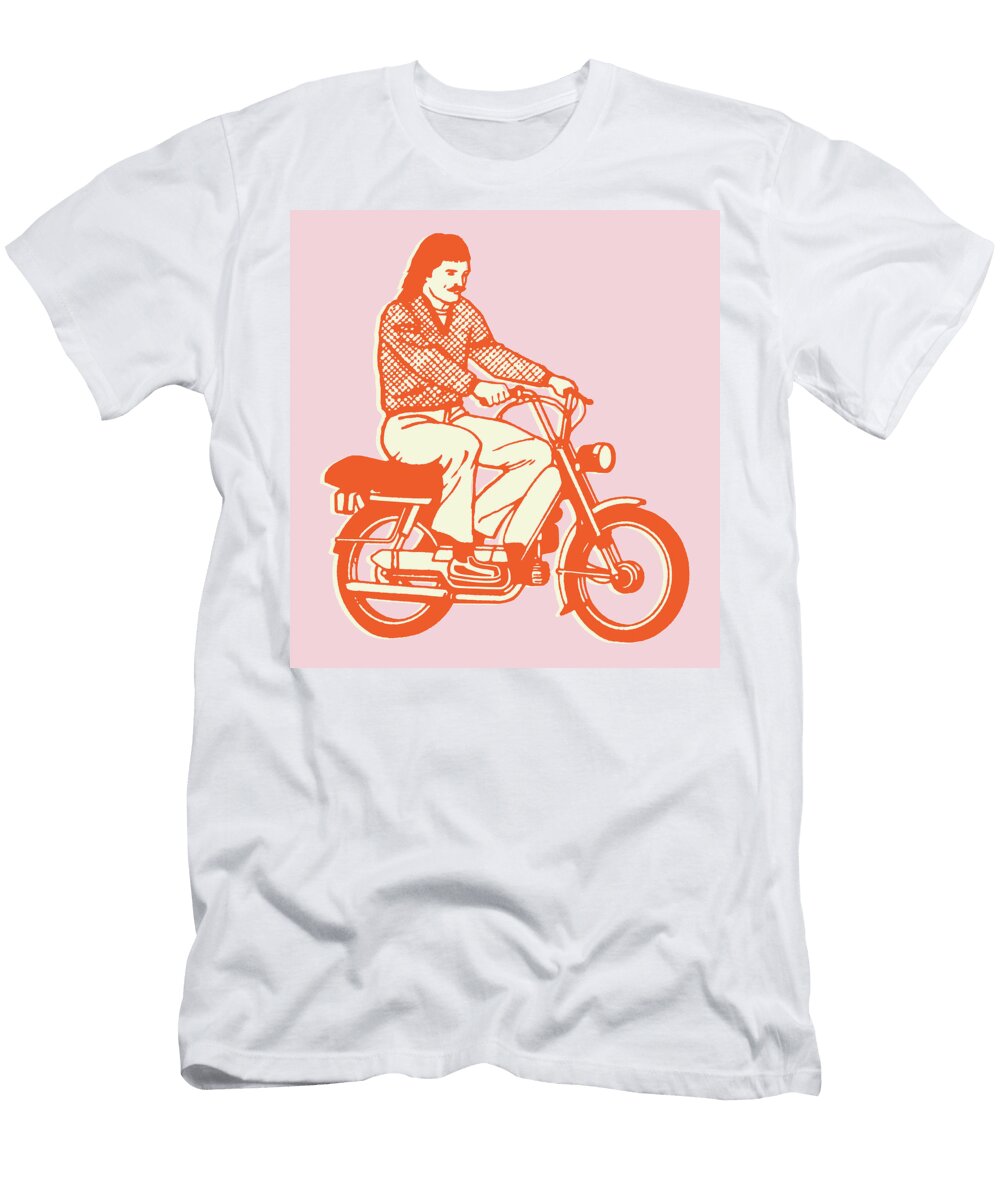 3 Man Riding Scooter Csa Images T-Shirt
