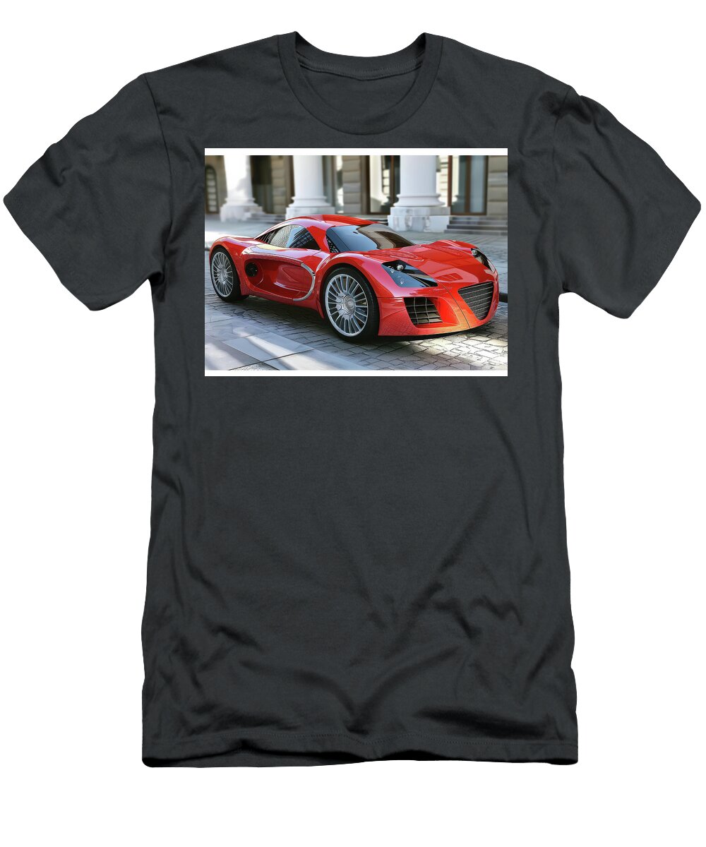 3 Sleek Red Sports Car Evie Carrier T-Shirt