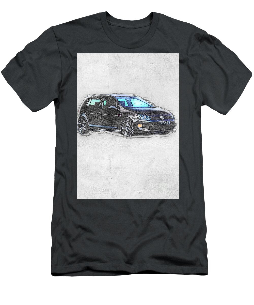 3 Volkswagen Golf Gti Volkswagen Hatchback Black Ola Kunde T-Shirt
