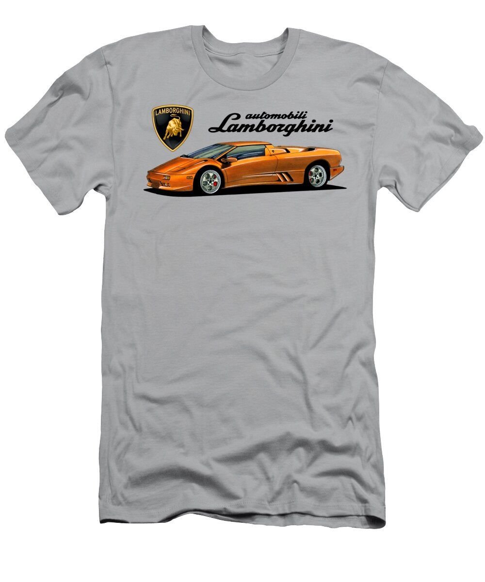 3 Yellow Italian 2 Door Supercar Lamborghini Diablo Roadster with 57l 500hp V12 Engine Vladyslav Shapovalenko T-Shirt