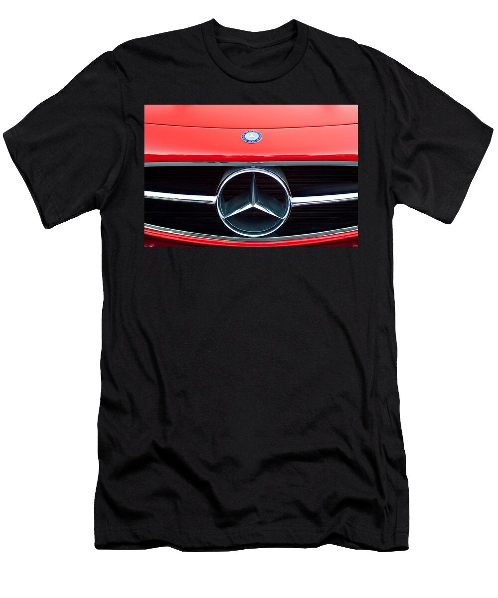 300 Mercedes Benz Sl Roadster Hood Emblem Jill Reger T-Shirt