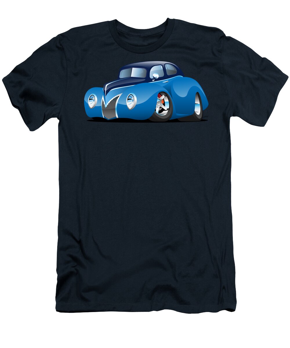30s American Street Rod Custom Coupe Cartoon Jeff Hobrath T-Shirt