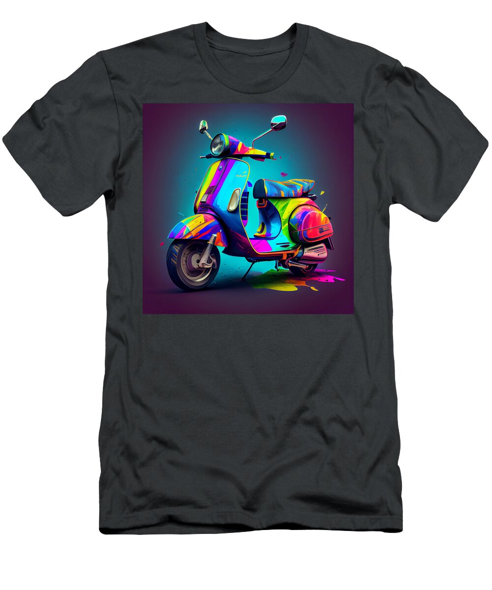 32 Vespa Scooter Art Stephen Smith Galleries T-Shirt