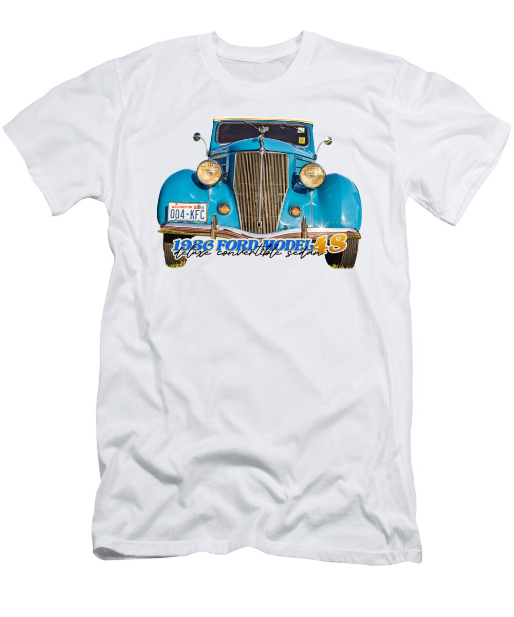 4 1936 Ford Model 48 Deluxe Convertible Sedan Gestalt Imagery T-Shirt