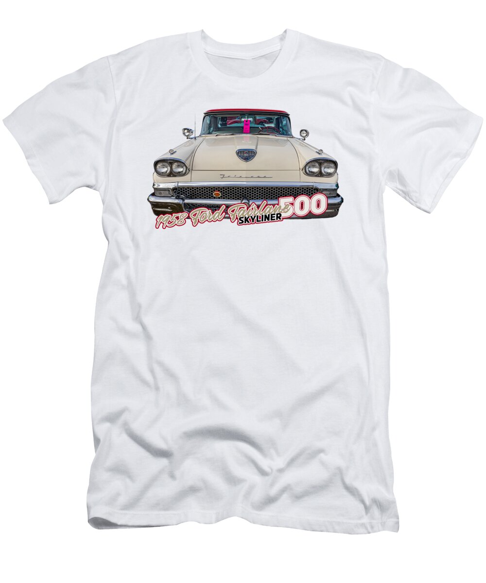 4 1958 Ford Fairlane 500 Skyliner Gestalt Imagery T-Shirt