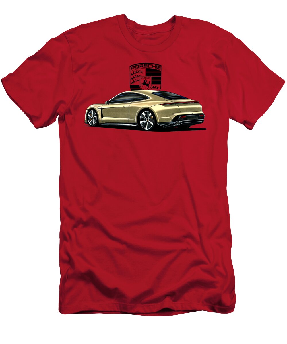 4 Exclusive Germany Luxury Electric Vehicle Porsche Taycan Coupe Vladyslav Shapovalenko T-Shirt