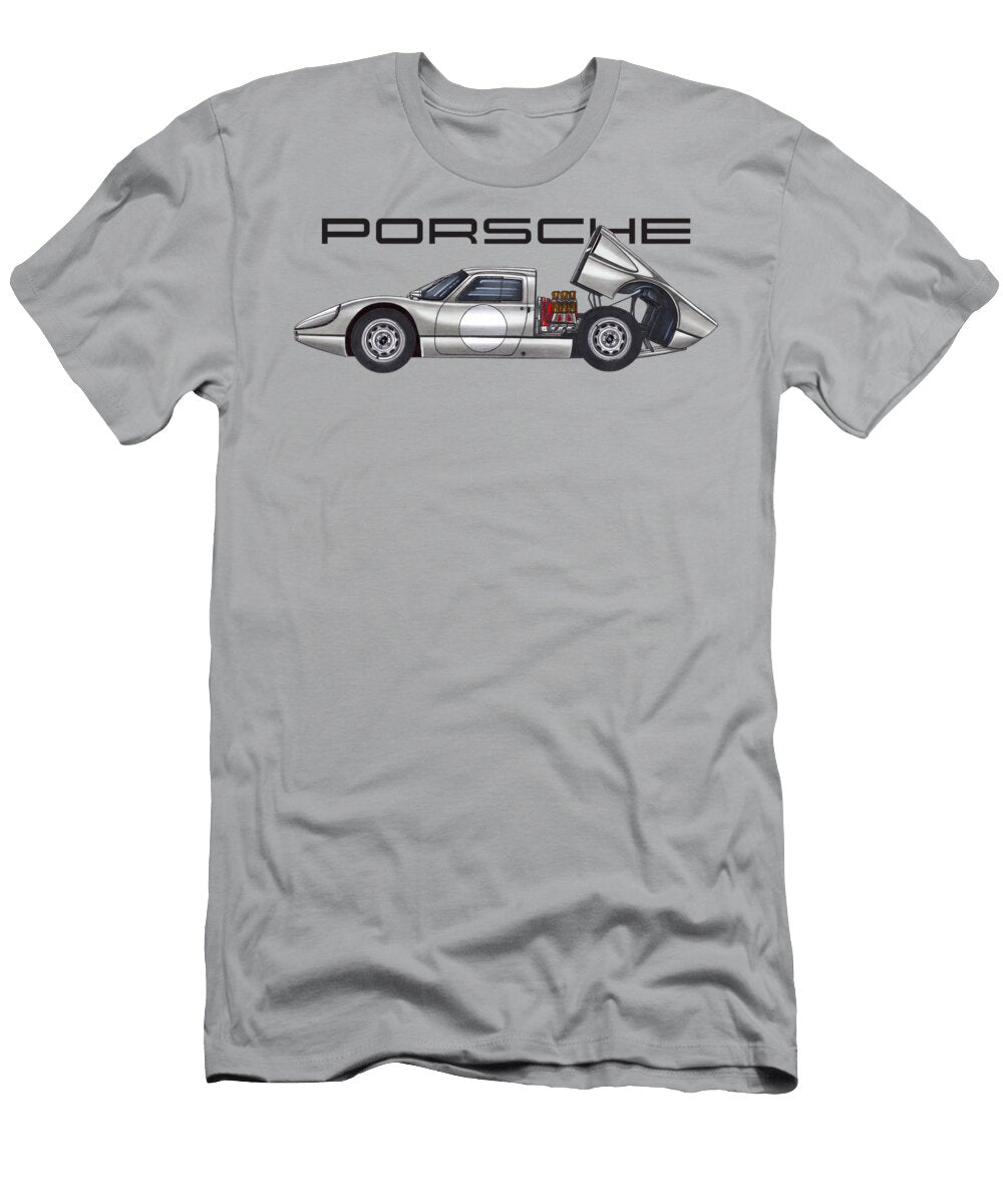 4 Exclusive Legendary Retro Racing Car Silver Porsche 904 6 Gts Coupe 24 Hours of Le Mans Vladyslav Shapovalenko T-Shirt