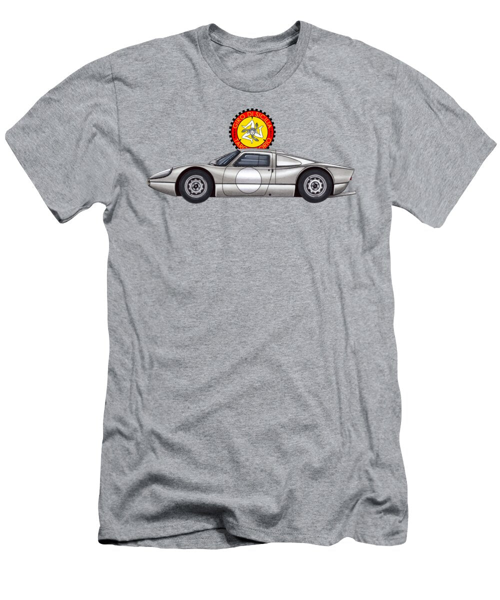 4 Exclusive Legendary Retro Racing Car Silver Porsche 904 6 Gts Coupe Targa Florio Vladyslav Shapovalenko T-Shirt