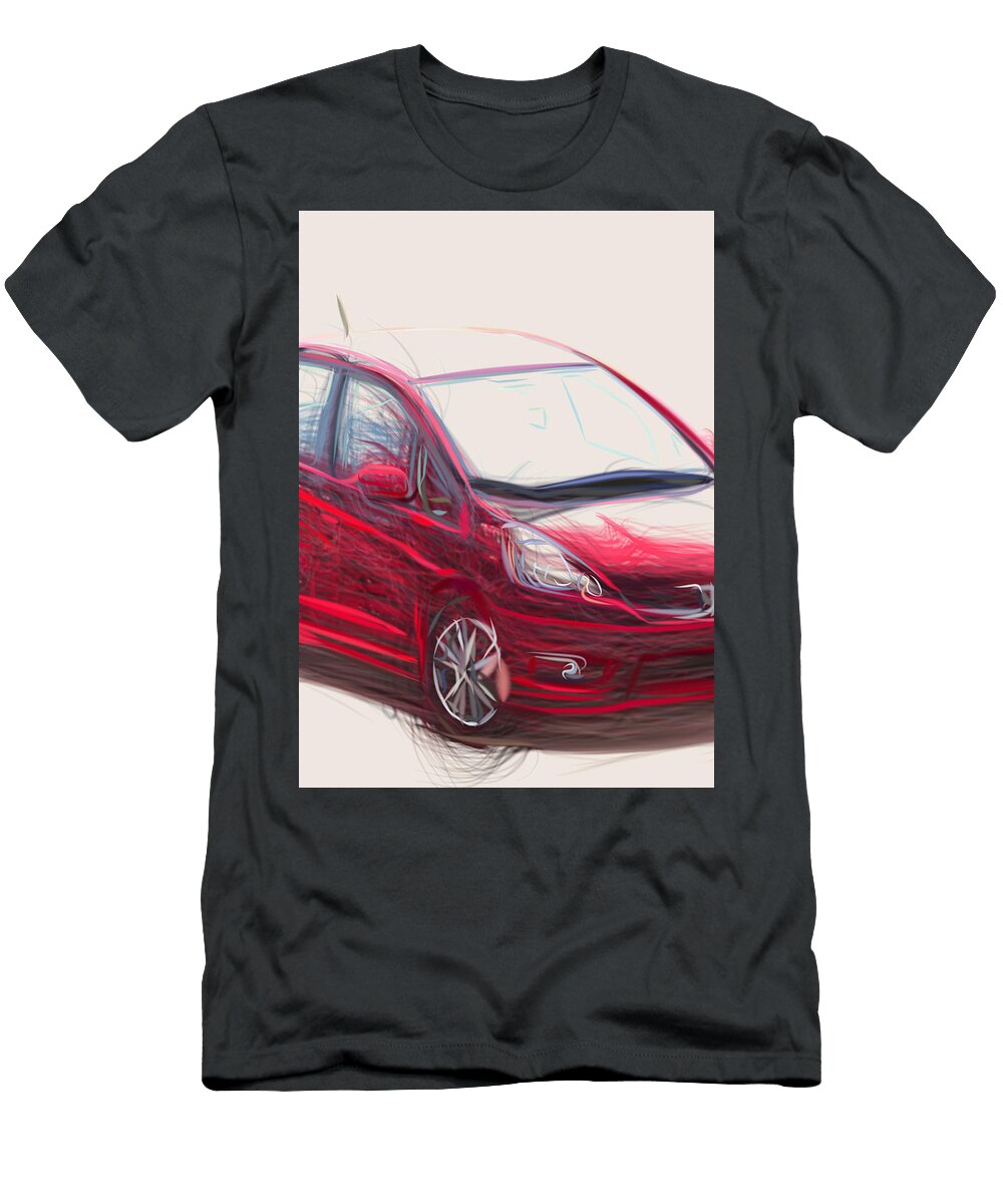 4 Honda Fit Hatchback Drawing Carstoon Concept T-Shirt