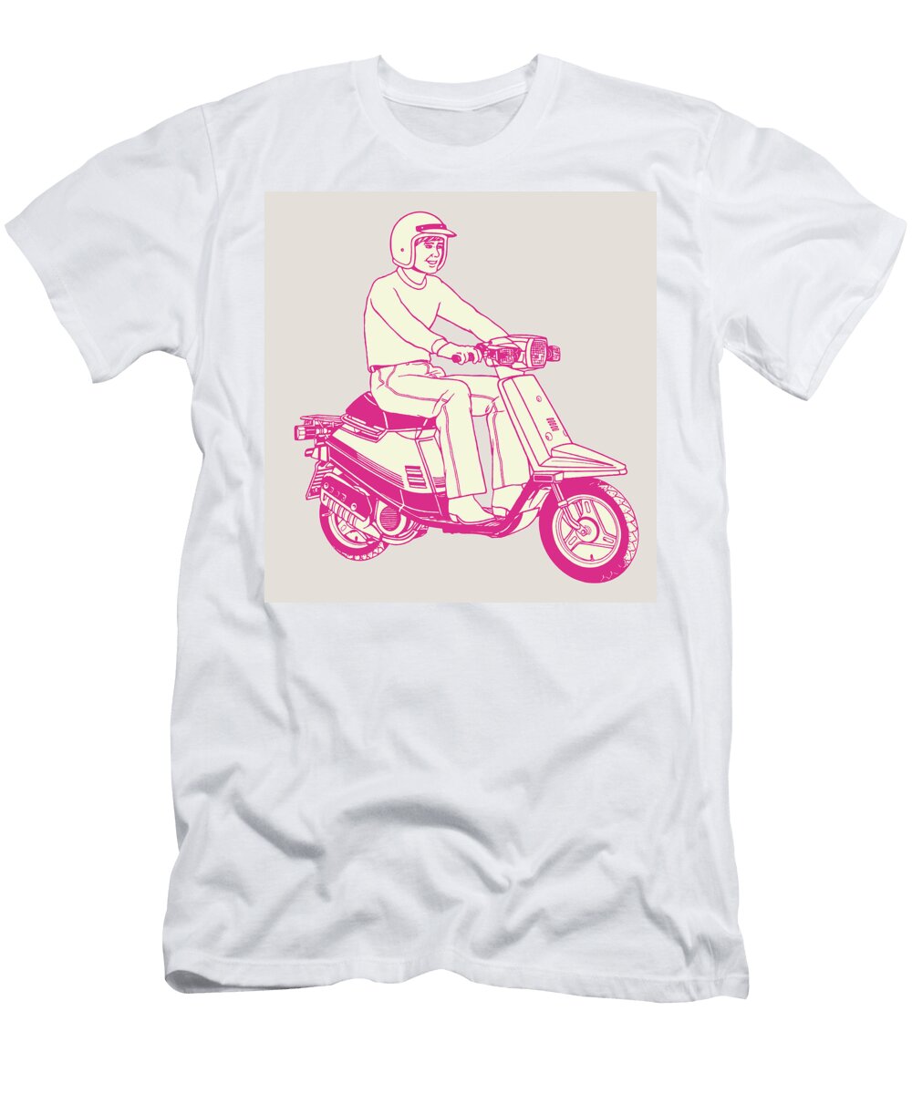 4 Man Riding Scooter Csa Images T-Shirt
