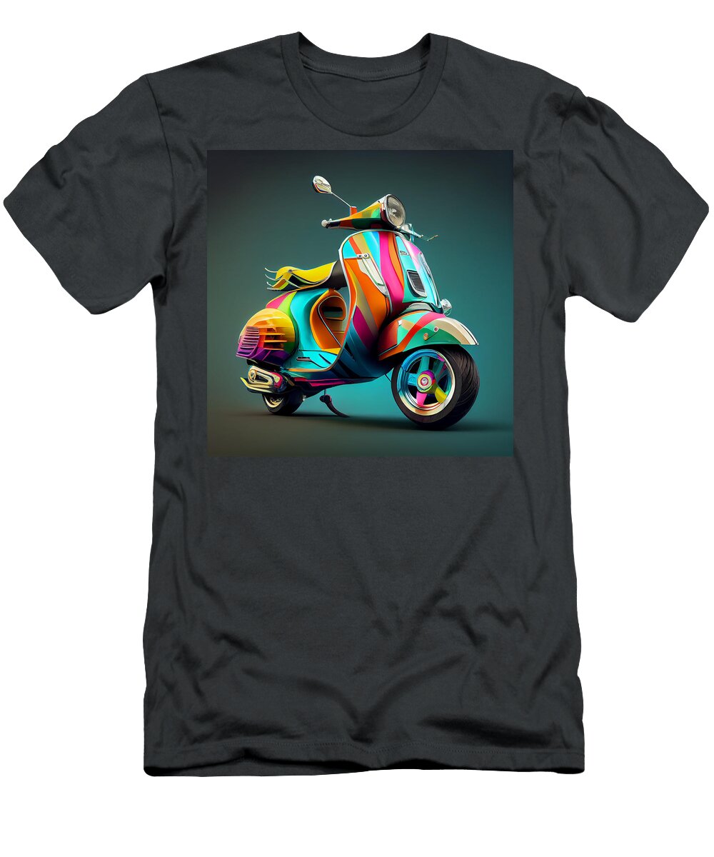 4 Vespa Scooter Art Stephen Smith Galleries T-Shirt