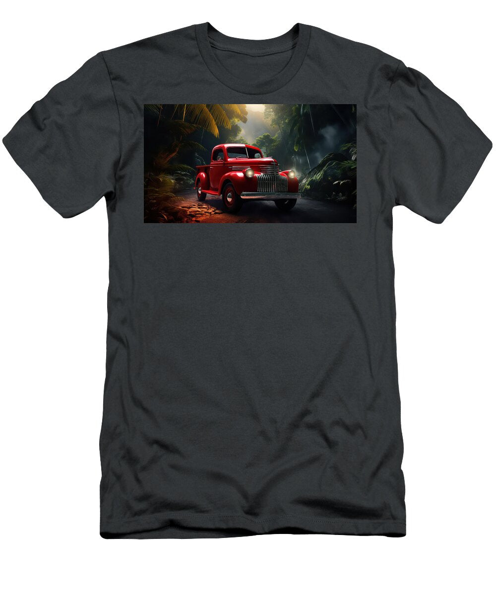 4 Vintage Red Truck in Jungle Evie Carrier T-Shirt