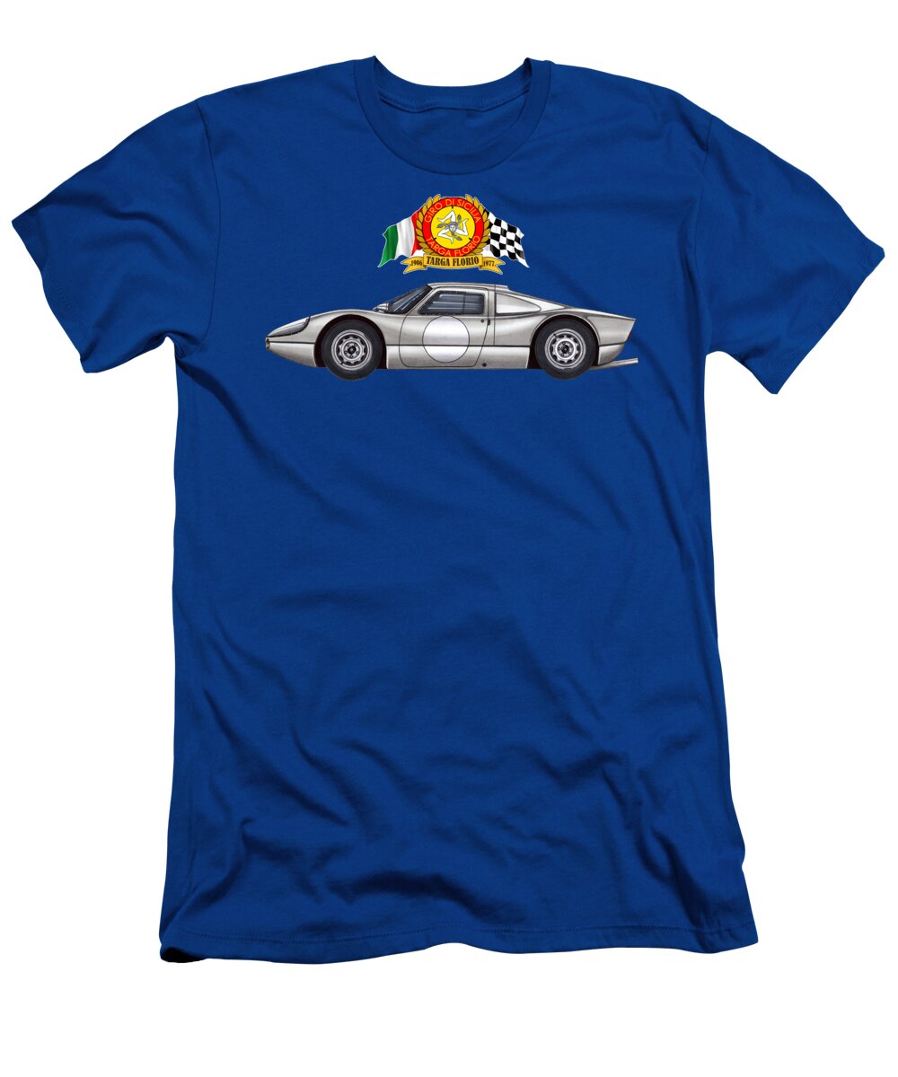5 Exclusive Legendary Retro Racing Car Silver Porsche 904 6 Gts Coupe Targa Florio Vladyslav Shapovalenko T-Shirt