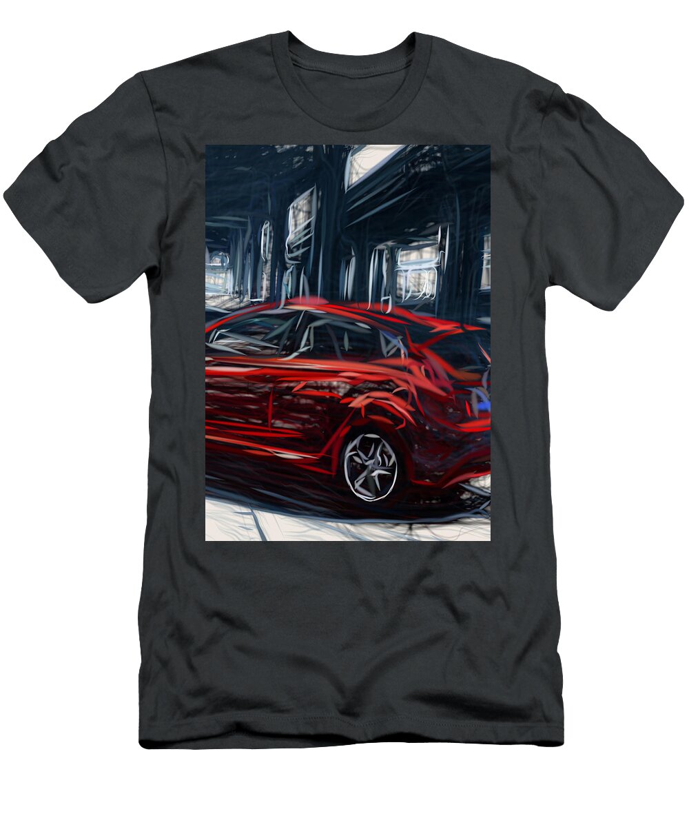 5 Ford Fiesta St Hatchback Drawing Carstoon Concept T-Shirt