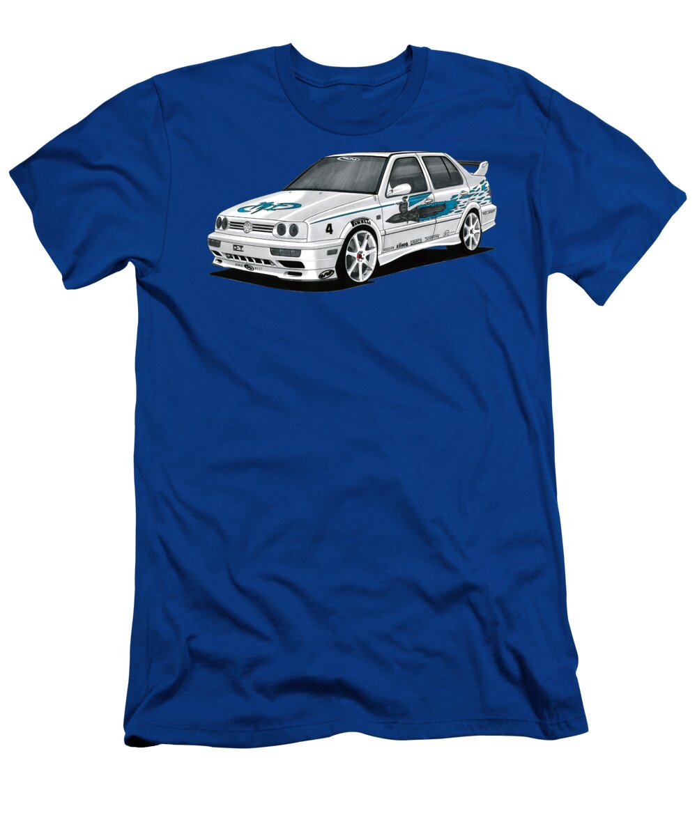 5 Iconic Legendary Movie Car Jesse Volkswagen Jetta Sedan Vr6 Twin Turbo the Fast and the Furious Vladyslav Shapovalenko T-Shirt
