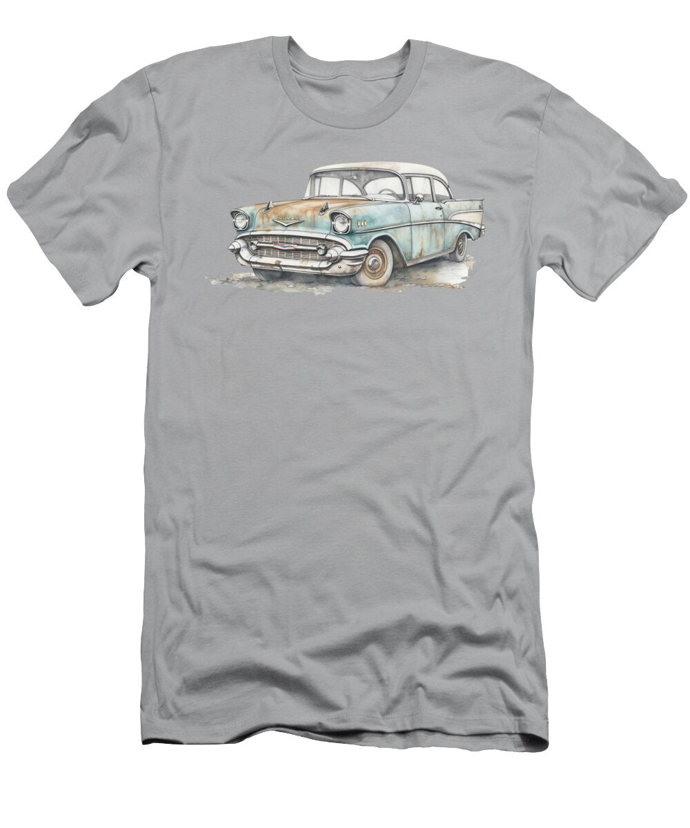 57 Bel Air Coupe Watercolor Peter Lopez T-Shirt