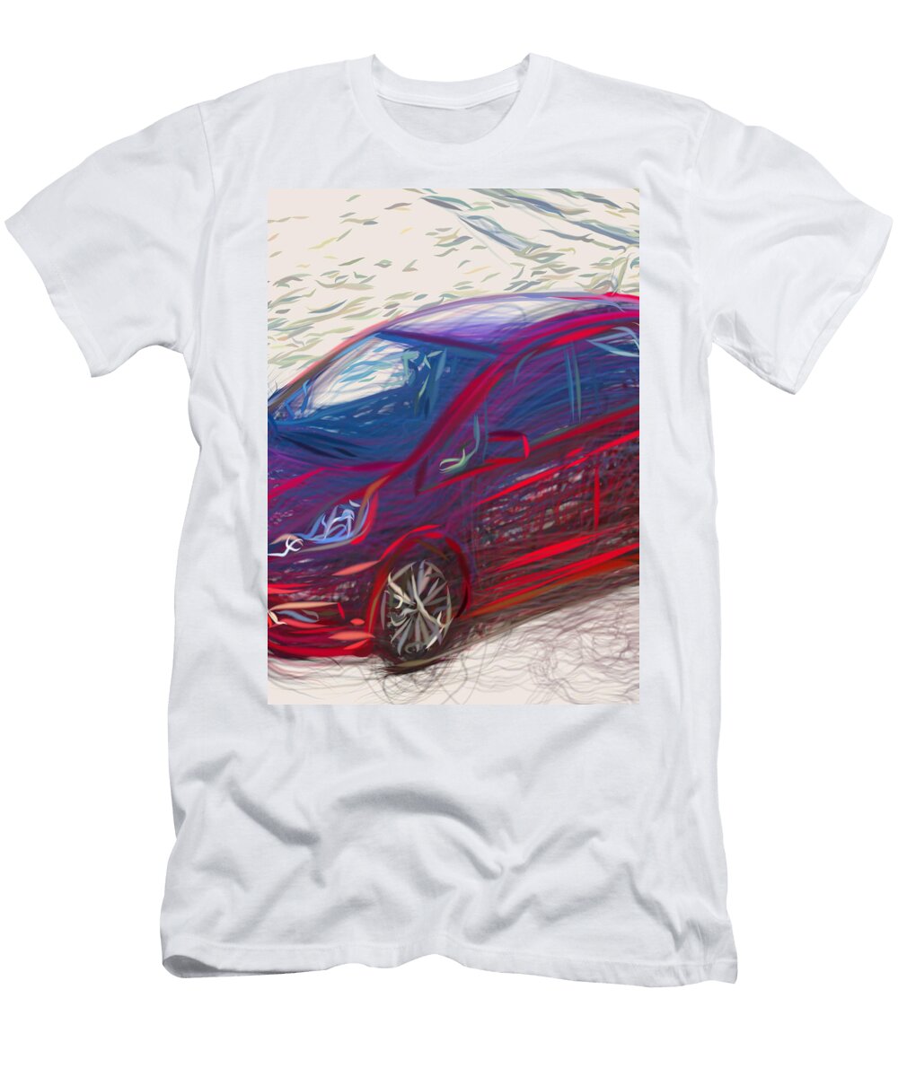 6 Honda Fit Hatchback Drawing Carstoon Concept T-Shirt