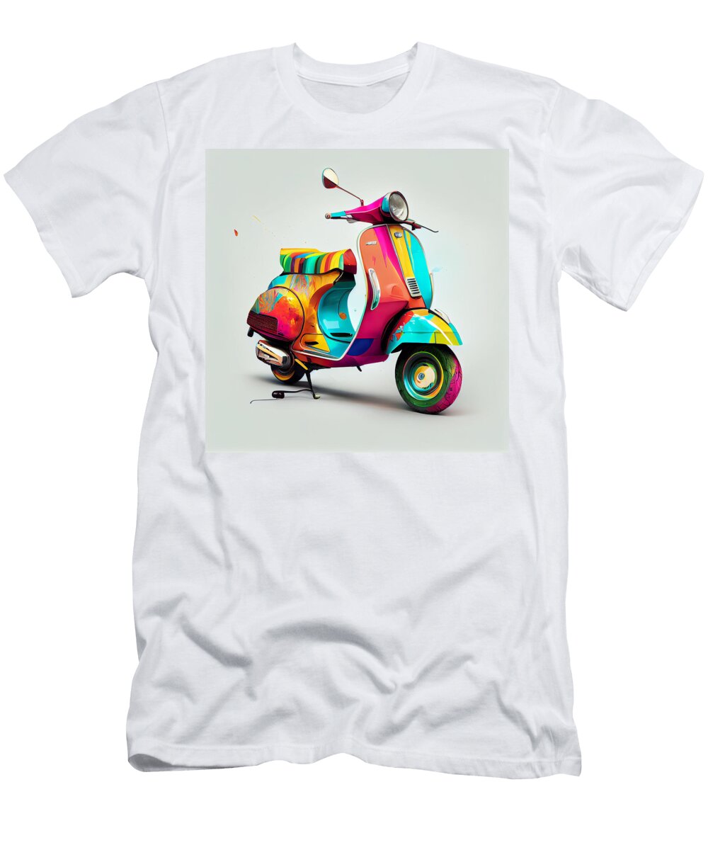 6 Vespa Scooter Art Stephen Smith Galleries T-Shirt