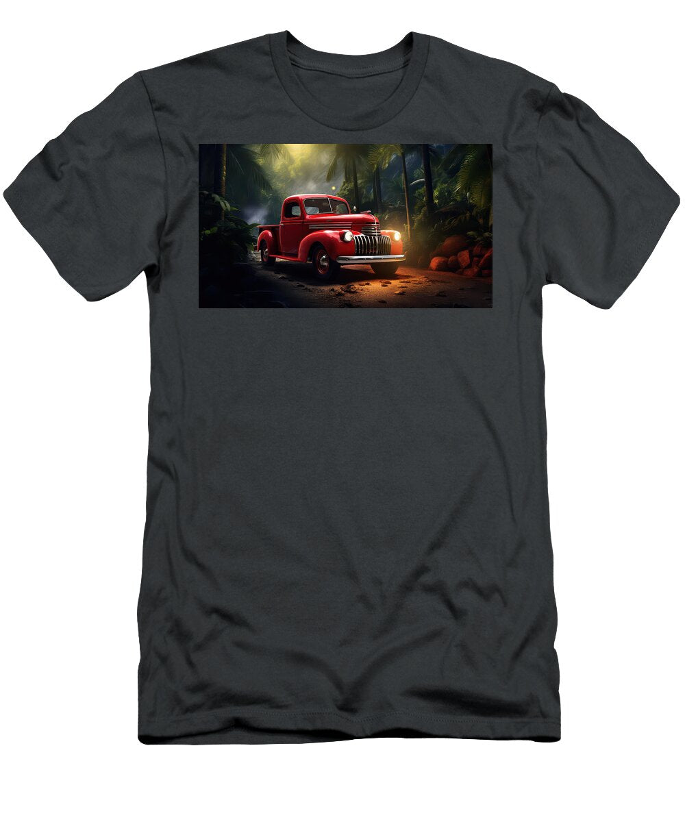 6 Vintage Red Truck in Jungle Evie Carrier T-Shirt