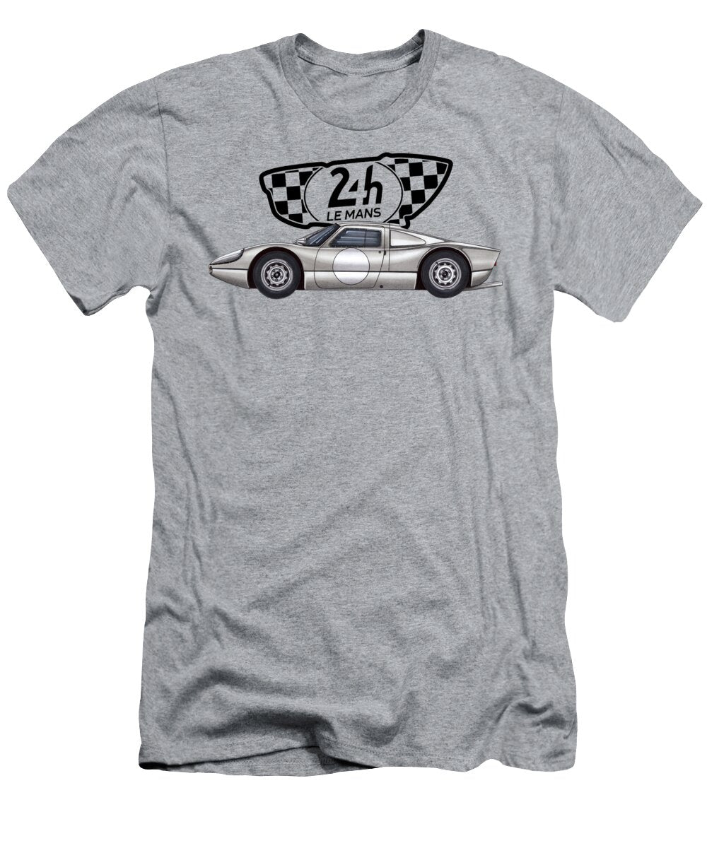 7 Exclusive Legendary Retro Racing Car Silver Porsche 904 6 Gts Coupe 24 Hours of Le Mans Vladyslav Shapovalenko T-Shirt