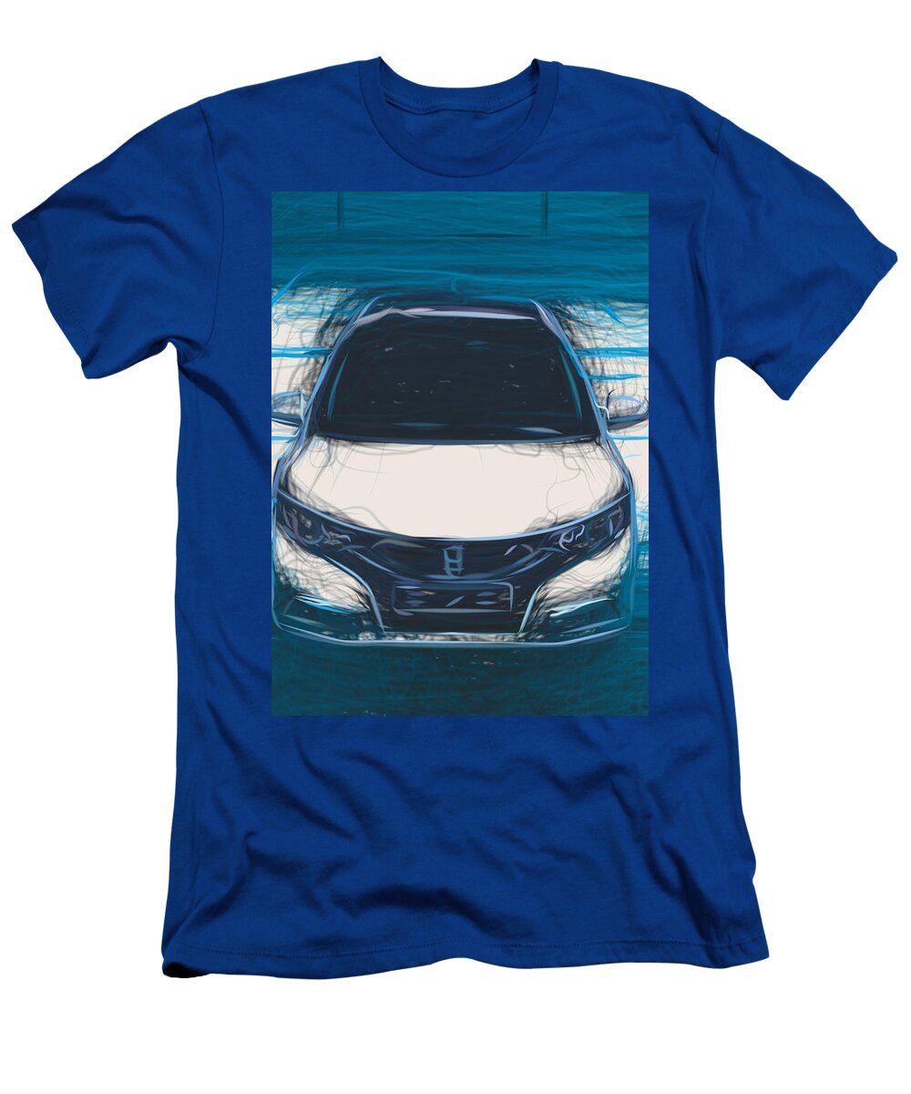 7 Honda Civic Hatchback Drawing Carstoon Concept T-Shirt