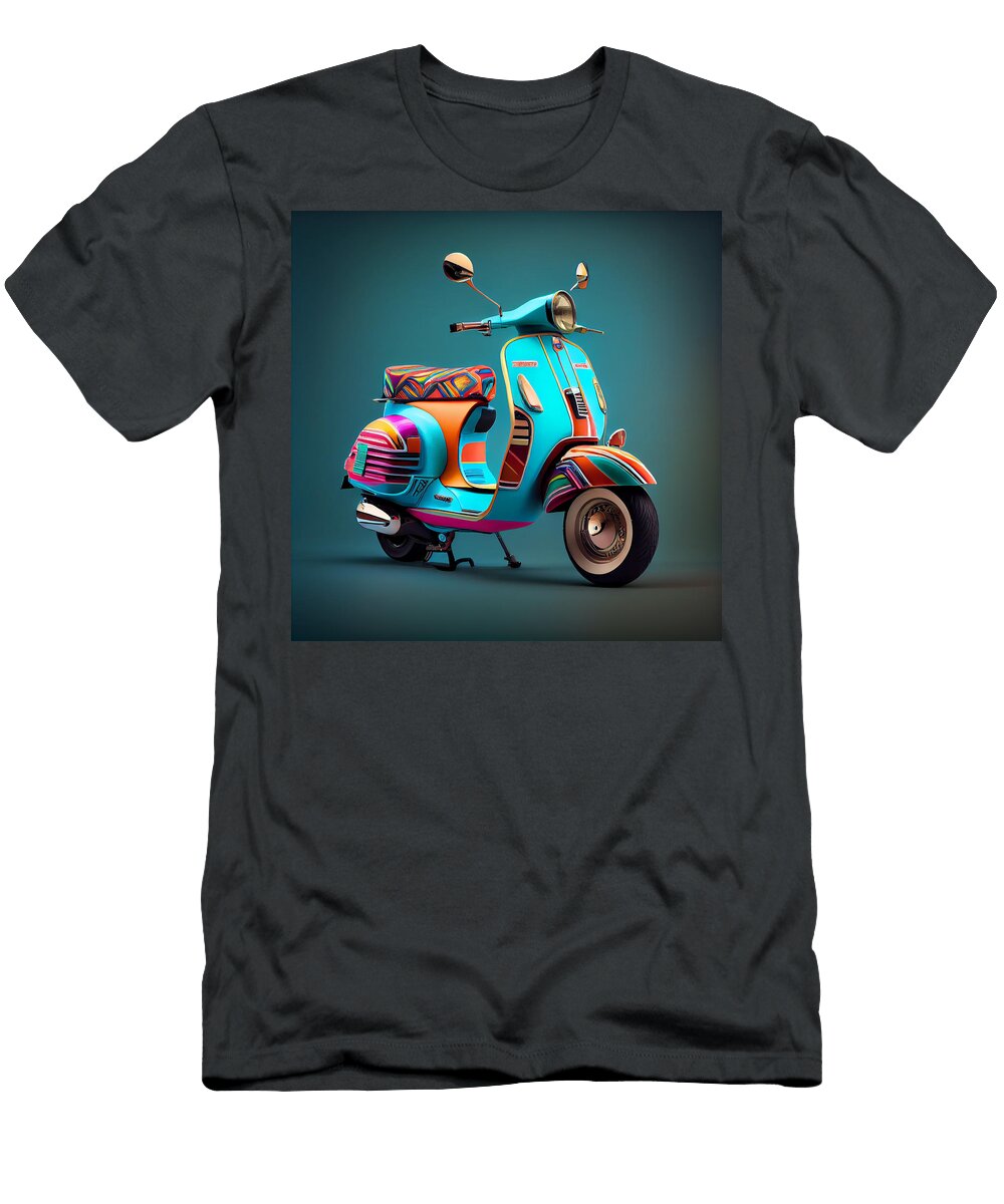 7 Vespa Scooter Art Stephen Smith Galleries T-Shirt