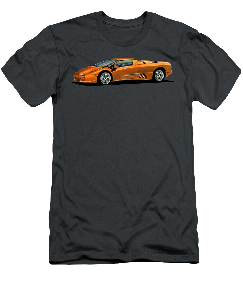 7 Yellow Italian 2 Door Supercar Lamborghini Diablo Roadster with 57l 500hp V12 Engine Vladyslav Shapovalenko T-Shirt
